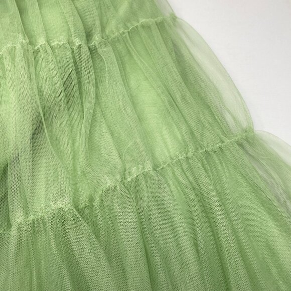 Alice + Olivia Chara Pistachio Green Tulle Midi Dress 8 - Picture 12 of 16